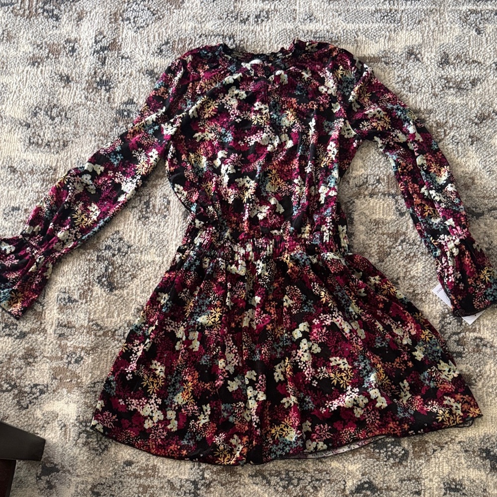 Ella Moss Floral Long Sleeve Dress - Multicolor